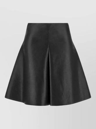 Nude leather a-line skirt