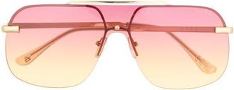 AIRE Venatici 137mm Aviator Sunglasses in Gold /Sunset Grad at Nordstrom