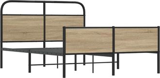 vidaXL Estructura de cama sin colchón 140x190 cm madera roble Sonoma Vidaxl