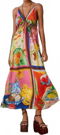 Farm Rio Summer Picnic Maxi Dress In Multi