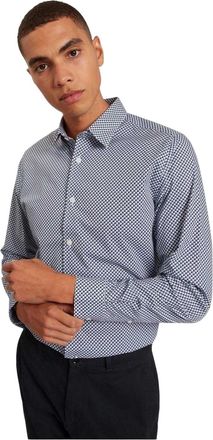 Ted Baker Herenoverhemd met geometrisch patroon (Marine)