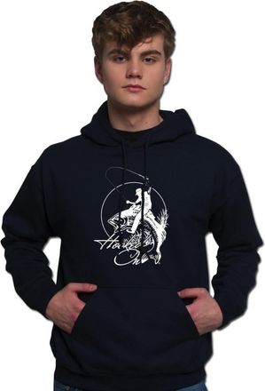 Bang Tidy Clothing Fishing Gifts Hoodie for Men - Mens Funny Carp Fishermen Hoodies Jumpers - Hooked BLACK-XXL