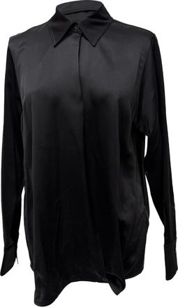 Victoria Beckham Button Down Blouse in Black Silk