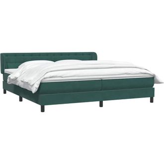 vidaXL Cama Box Spring Con Colchones Terciopelo Verde Oscuro 180x220cm Vidaxl