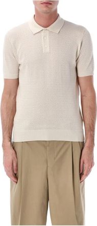 Roberto Collina Mesh Polo - Heren - Polos - Beige - L - Katoen - Tops