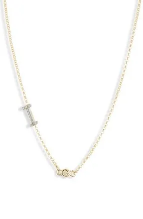 Meshmerise Bezel Diamond Initial Chain Necklace - 0.2ct. in Yellow-I at Nordstrom Rack