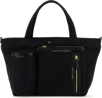 Anya Hindmarch Handbags, female, Black, Size: ONE SIZE Canvas Handbag in Black