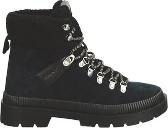 GANT Frenzyn Booties - Dames - Veterlaarzen - Zwart - 36 EU - Wol - Schoenen