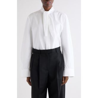 Givenchy Small Bow Button-Up Shirt in White at Nordstrom, Size 36