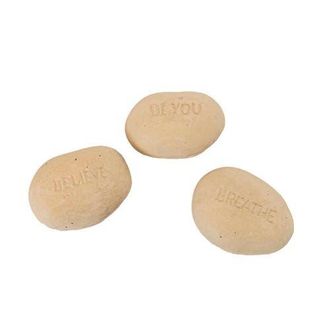 Foreside Home And Garden Set of 3 Indoor Decorative Stones Cream Paper Mache in Off-White at Nordstrom