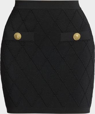 Balmain Quilted Mini Skirt
