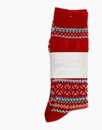 Anonymous Ism Mens Anonymous Ism Snow Links JQ Crew Mens Red Socks - Size: 9.5/13/12.5/12/11.5/11/9/16/15.5/15/14.5/14/13.5/10.5/10
