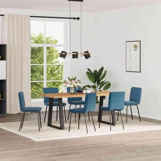 vidaXL Sillas De Comedor 6 Unidades Terciopelo Azul Vidaxl