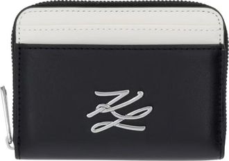 Karl Lagerfeld K/Autograph Small Zip Wallet - Dames - Portefeuilles - Zwart - ONE Size - Leer - Accessoires