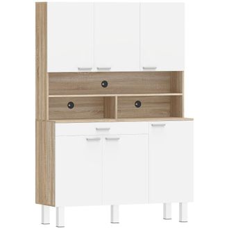 HOMCOM Alacena de cocina 120x40x175 cm blanco