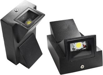 Trade Shop Trade Shop Traesio - Trade Shop - Applique Doppia Emissione 10 Watt Nero Per Esterno Luce Fredda Calda Ip65 Es04