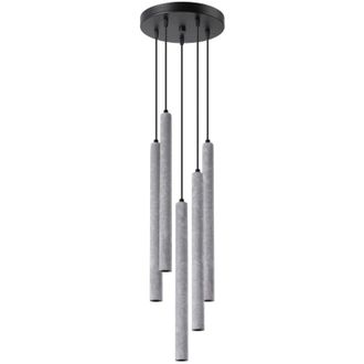 Wonderlamp L&aacute;mpara Colgante Vacu 5 Luces, Cemento