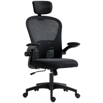 Vinsetto Silla De Oficina De Malla, Respaldo Alto, Reposacabezas Ajustable, Soporte Lumbar 4d, 62 X 64 X 120 Cm, Negra