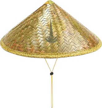 Generic Chinese Straw Hat, 14.17 Inches Vintage UV Protective Straw Hat with Chin Straps, Traditional Rattan Hats for Vacation, Beach, Fishing, Gardening, Out