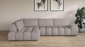 Inosign Ecksofa »AZITA klein, L-Form, elegant und bequem Designsofa in Bubble-Optik« lose Rückenkissen, traumhafte Steppung, Masse B/T/H: 296/176,5/89 cm