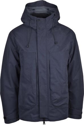 People of Shibuya Versatile Geometric-Lined Blue Coat With Removable Thermal Lining