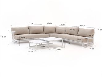 Bellagio la vita attrattiva Bellagio Bertinoro hoek loungeset 5-delig
