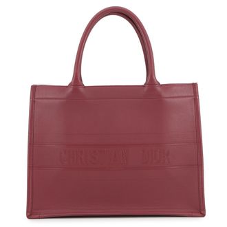Dior Wine Leather Handbag Tote Bag (Pre-Owned)