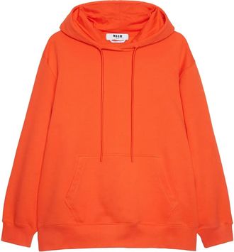 Msgm Felpa con cappuccio e logo - Arancione