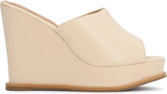 Kazar Celea Wedge Mules - Dames - Sleehakken - Beige - 40 EU - Leer - Schoenen
