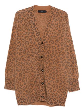 arch4 Mr Dubois leopard-print cardigan - men - Cashmere - S - Brown