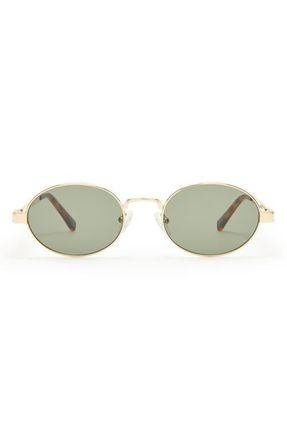 Le Specs Poseidon Deux 52mm Oval Sunglasses in Gold/grey at Nordstrom