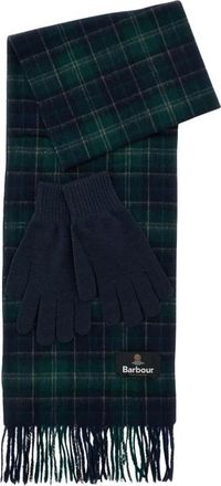 Barbour Tartan Sjaal & Handschoen Cadeauset - Heren - Accessoires - Groen - Maat: ONE Size Wol