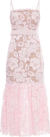 Self Portrait PINK CROCHET LACE MIDI DRESS - Self-portrait - Woman