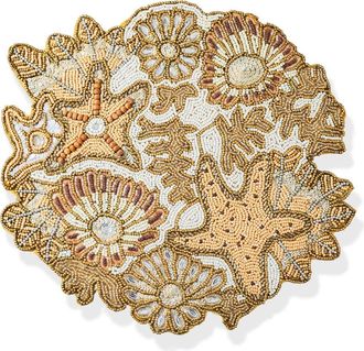 Tiramisu Hand Beaded Charger Placemat in Gold at Nordstrom Rack