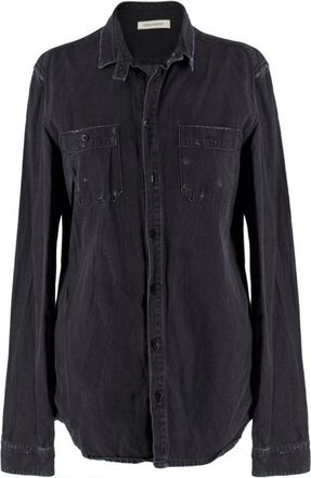 Balmain Charcoal Denim Shirt Size M