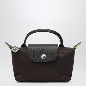 Longchamp Le Pliage Green Mocha Coloured Clutch Bag