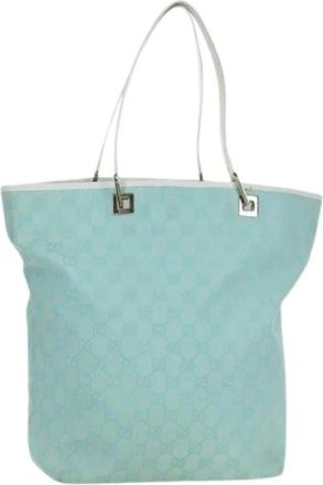 Gucci Pre-owned Tote Bags, female, Blue, Size: ONE SIZE Pre-owned GG Canvas Tote Bag
