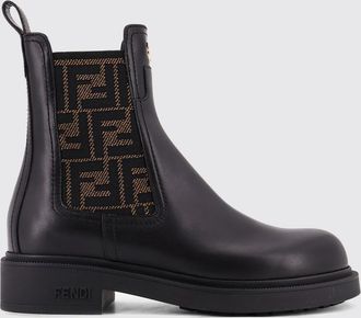 Fendi Stivaletto Filo Fendi in pelle e tessuto stretch con monogram FF
