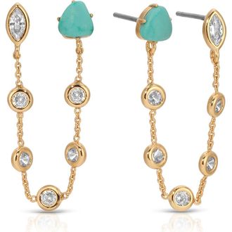Ettika Double Piercing Drop Earrings in Turquoise at Nordstrom