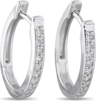 Luxury Bazaar 14K White Gold 0.10ct Diamond Earrings PS16-111925