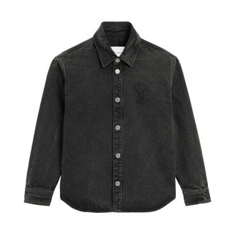 Ami Heren, Overhemden, Zwart, Maat: L Denim