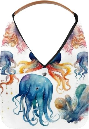 Generic Jellyfish Reusable Lightweight Grocery Bags - Foldable Into Compact Pouch, Washable & Sturdy, Multipurpose for Shopping and Travel