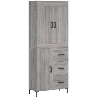 vidaXL Highboard Grey Sonoma 69.5x34x180 cm Engineered Wood Vidaxl