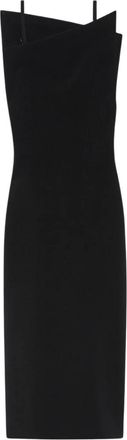 Sportmax Elegante Zwarte Jurk voor Vrouwen - Dames - Casual kleedjes - Zwart - S - Wol - Kleedjes
