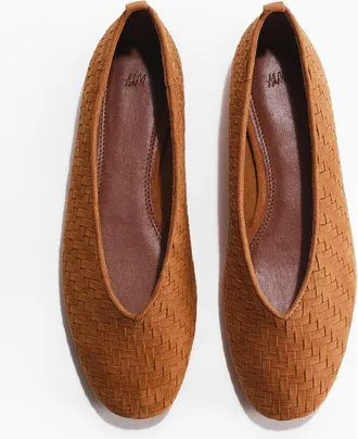 H&M Braided Ballet Pumps in Brown at Nordstrom, Size 11