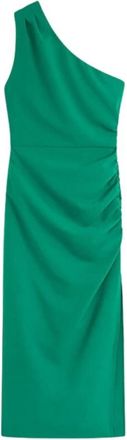 Suncoo Crocus Midi Jurk - Dames - Casual kleedjes - Groen - L - Katoen - Kleedjes