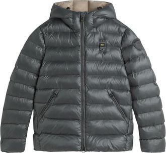 Blauer Heren, Jassen, Grijs, Maat: S Nylon