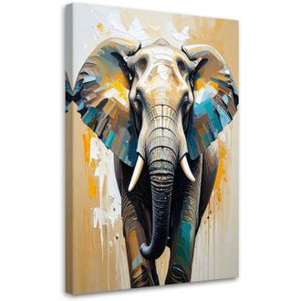Artgeist Artgeist - Quadro su tela, Elefante imitazione pittura a olio - 80x120