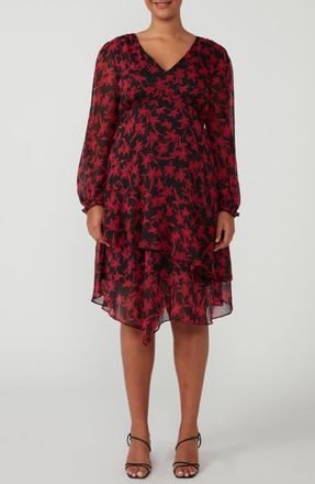 Estelle Bloom Luxe Long Sleeve Dress in Print at Nordstrom, Size 16W