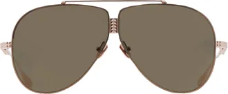Valentino XVI G-15 Gold Flash Mirror Pilot Unisex Sunglasses VLS-100 B 64